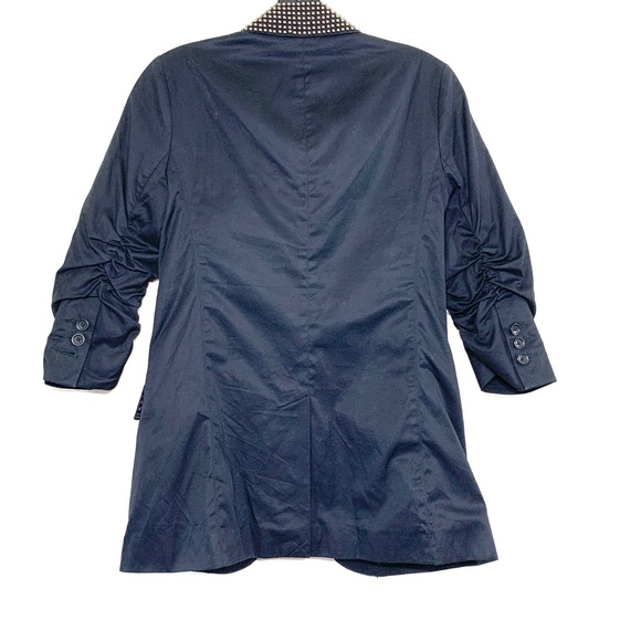Express Ruched Sleeve Studded Black One Button Blazer - Picture 5 of 8